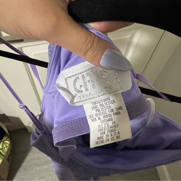 Spaghetti Strap Glitter Lavender Dress - Picture 5 of 5